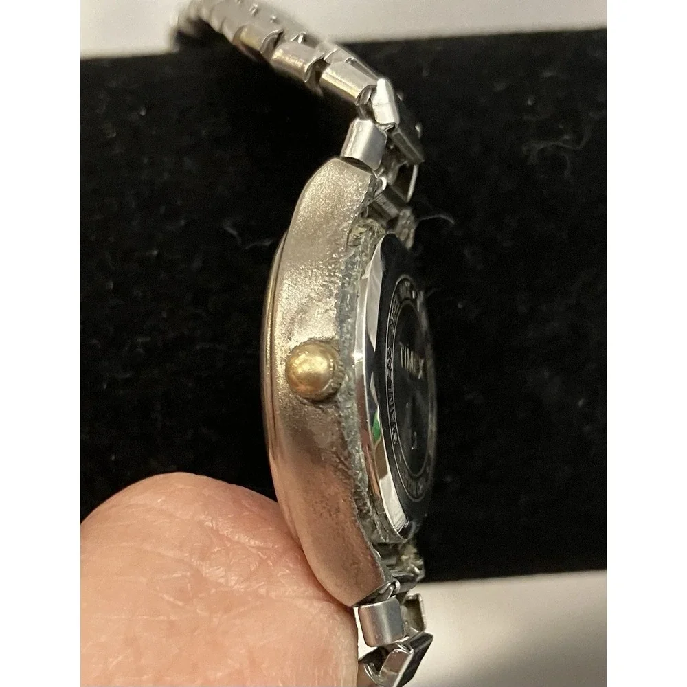 VTG Carriage Baby Blue Dial Oval Face Silver Tone Womens Watch New Battery Works